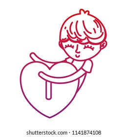 degraded line nice boy sleeping with heart padlock