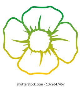 degraded line nice natural flower with petals design