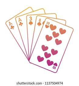 degraded line one pair casino card game
