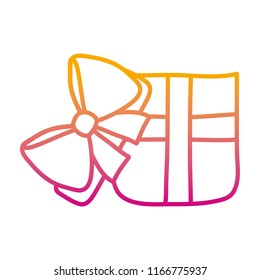 degraded line open present box with ribbon bow