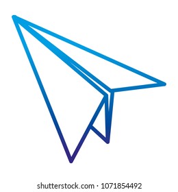 degraded line paper airplane fly origami object