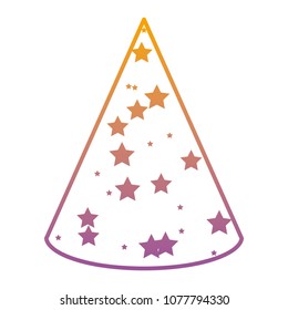 degraded line party hat object with stars decoration