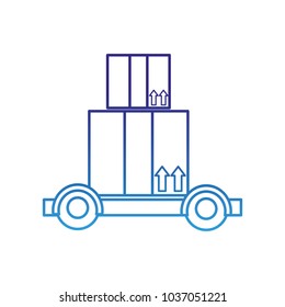 degraded line platform trolleys with close boxes packages