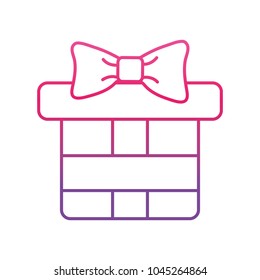 degraded line present gift box with ribbon bow