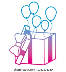 degraded line present with ribbon bow and balloons decortion