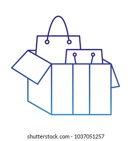 degraded line shopping bags inside open box package