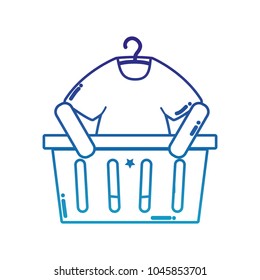 degraded line shopping basket sale with t-shirt clothes