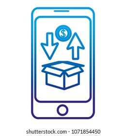 degraded line smartphone technology with business marketing commercial