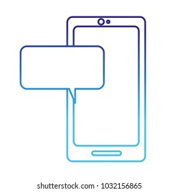 degraded line smartphone technology with chat bubble message