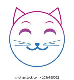 degraded line smile cat face emoji expression