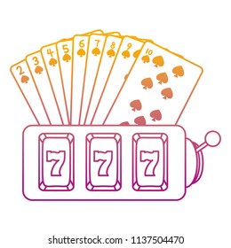 degraded line spades cards and casino slot machine