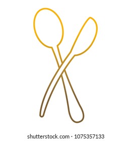 degraded line spoon and fork objects kitchen utensil