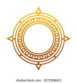degraded line sun aztec culture traditional symbol