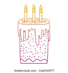 degraded line sweet cake with burning candles style