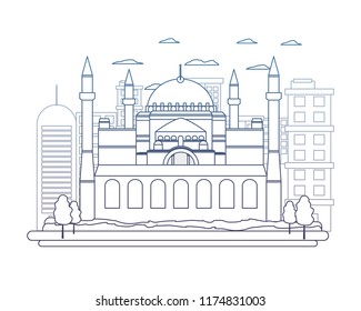 degraded line taj mahal in india and nice cityscape