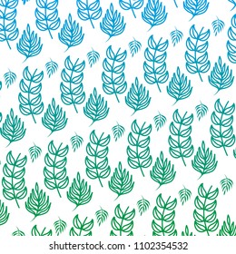 degraded line tropical plant branches leaves background