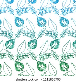 degraded line tropical plants leaves style background