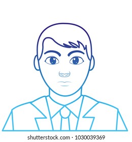 degraded line user man with elegant shirt and hairstyle