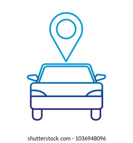 degraded line vehicle transport with location map symbol