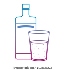 degraded line vodka liquor bottle and glass beverage