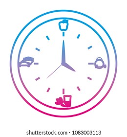 degraded line wall circle clock object design