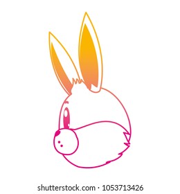 degraded line wild rabbit head sideways animal