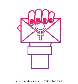degraded line woman hand with card 