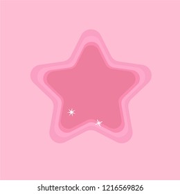 Degraded Pink shiny glitter star on soft pink background. happy christmas, happy valentines