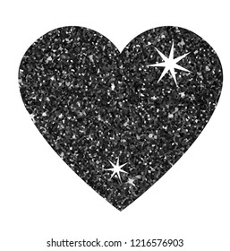 Degraded shiny anthracite grey glitter heart. Happy christmas, Happy valentines