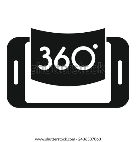 Degree art tour icon simple vector. Smartphone vr app. Estate house walk