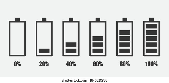 El grado de carga de la batería. Icono simple. Ilustración vectorial.