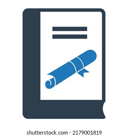 Degree Book Vector icon which is suitable for commercial work and easily modify or edit it
