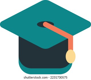 degree cap illustration in minimal style isolated on background