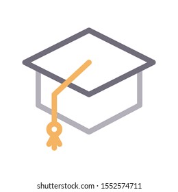 degree cap vector colour line icon