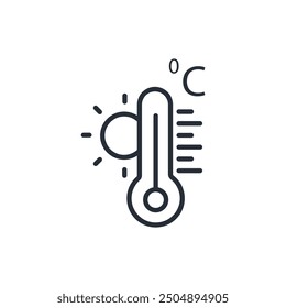 degree celcius icon. vector.Editable stroke.linear style sign for use web design,logo.Symbol illustration.