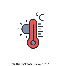 degree celcius icon. vector.Editable stroke.linear style sign for use web design,logo.Symbol illustration.