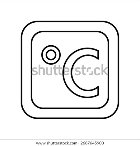 degree celcius icons. simple line vector