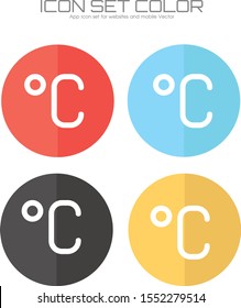 Degree celsius icon in trendy flat style isolated on background. Degree celsius icon page symbol for your web site design Clock icon logo, app, UI. Degree celsius icon Vector illustration, EPS10.