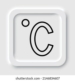 Ícono de Celsius simple de grado. Diseño plano. Diseño de neutralismo.ai