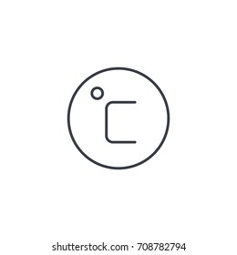 Grado Celsius icono de línea delgada. Ilustración vectorial lineal. Pictograma aislado sobre fondo blanco