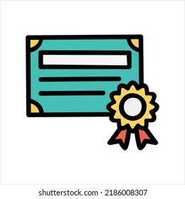 Degree Certificate Handdrawn Icon Vector Graphic Stock Vector (Royalty ...