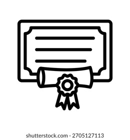 Degree Certificate line icon , vector, pixel perfect, illustrator file 