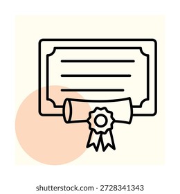 Vector del certificado del grado, pixel perfecto, archivo del ilustrador 