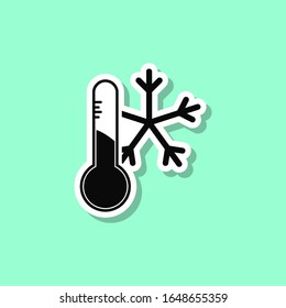 Degree of cooling sticker style icon. Simple thin line, outline, glyph, flat vector of wash icons for ui and ux, website or mobile application