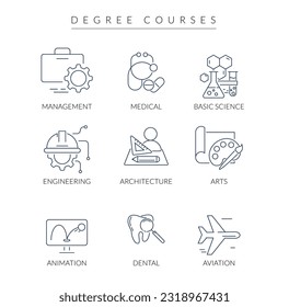 Degree Courses - Education Master Set - Stock Icon as EPS 10 File