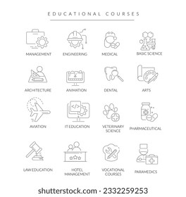 Degree Courses - Education Master Set - Stock Icon as EPS 10 File