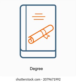 Degree or Diploma Icon Concept
