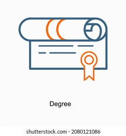 Degree or Diploma Icon Concept