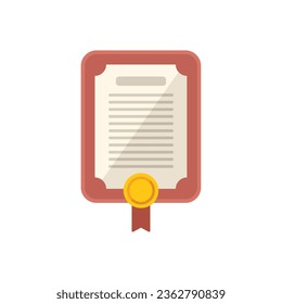 Degree diploma icon flat vector. School cap. Master skill isolated