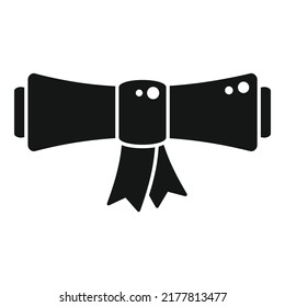Degree diploma roll icon simple vector. Online university. Master skill